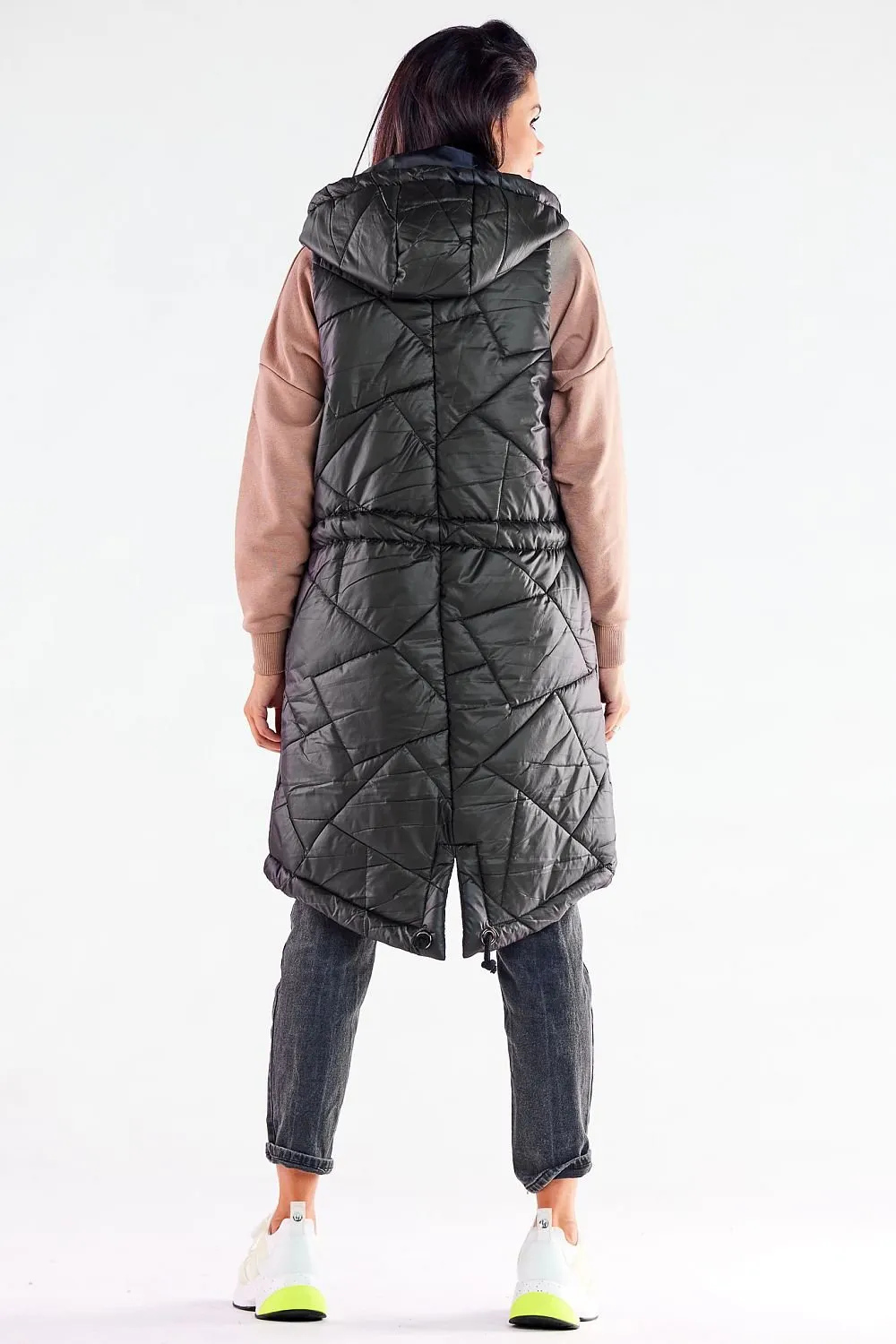 Awama quilted shiny fabric gilet