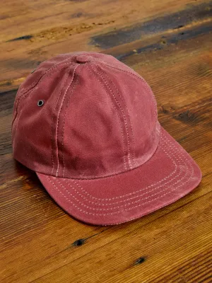 Baseball Hat in Wax Canvas Nautical Red