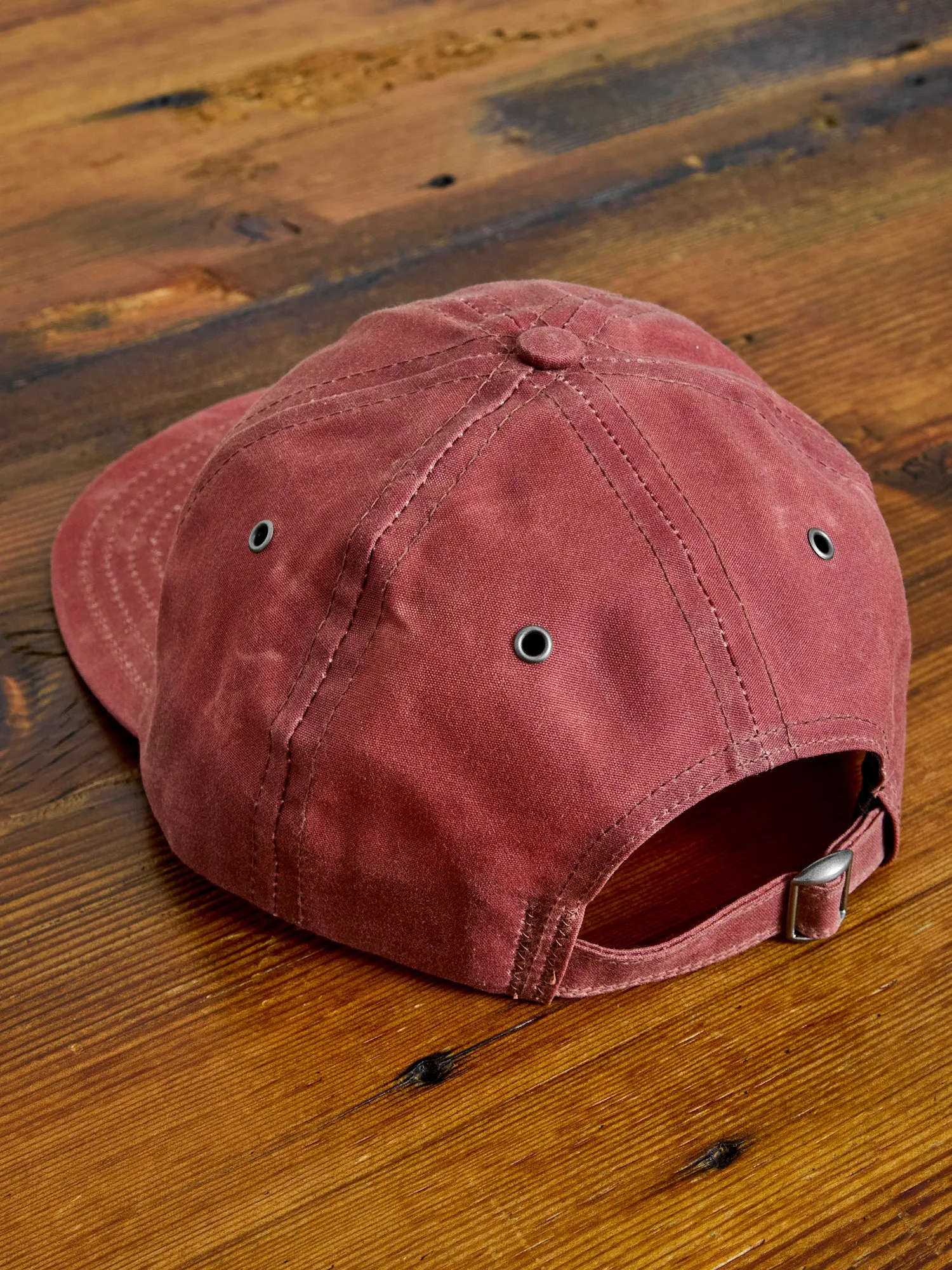 Baseball Hat in Wax Canvas Nautical Red