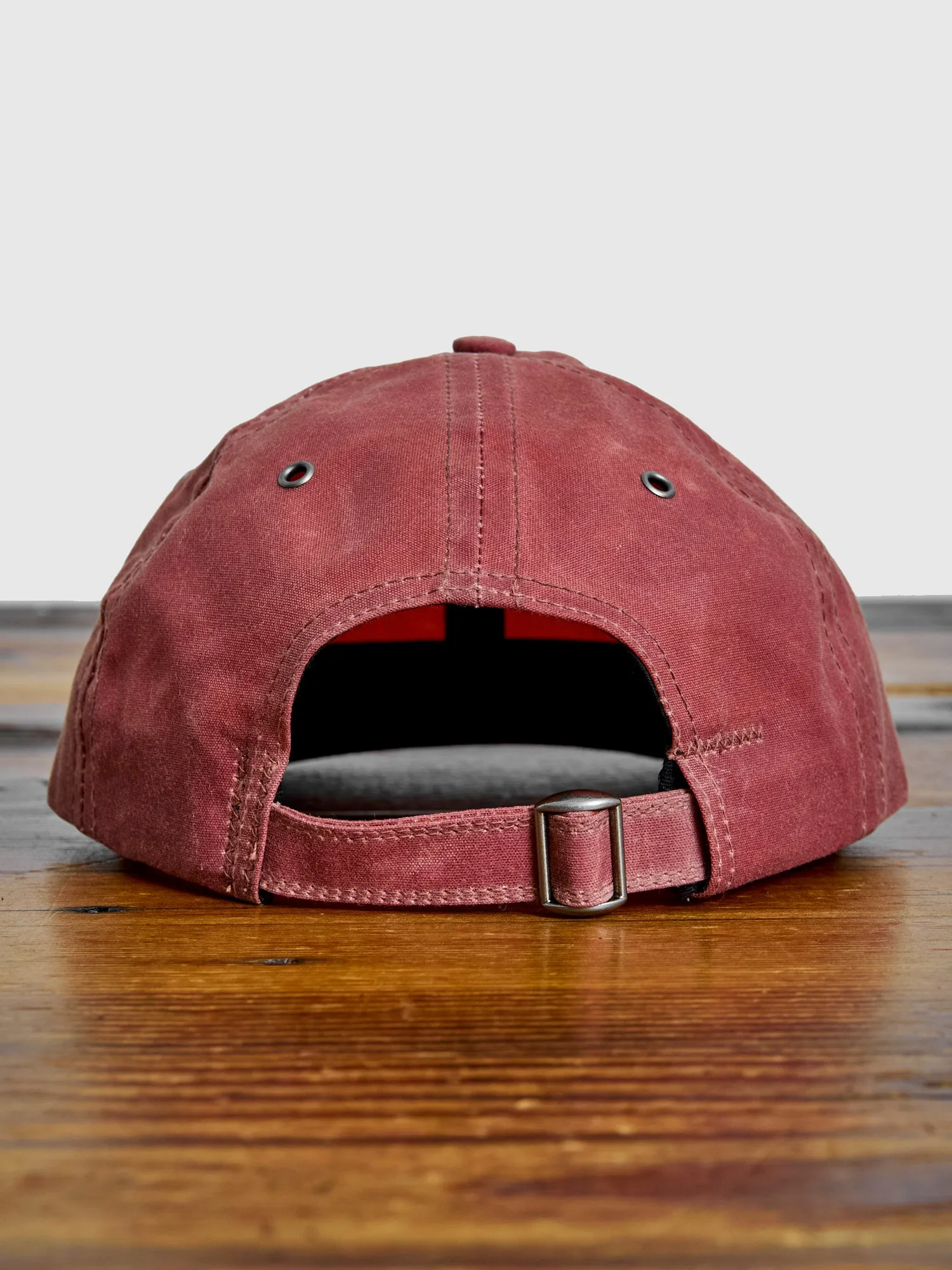 Baseball Hat in Wax Canvas Nautical Red