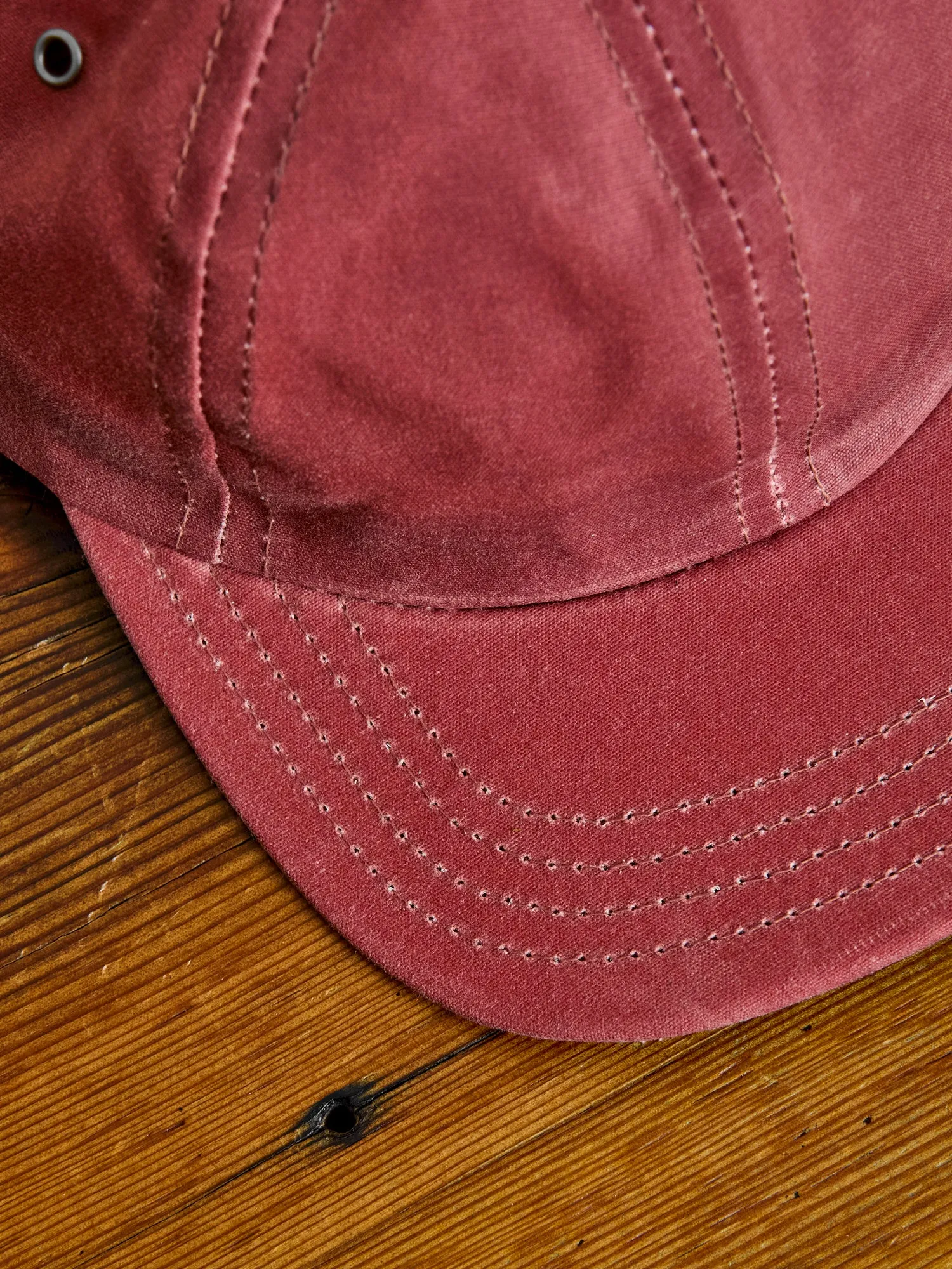 Baseball Hat in Wax Canvas Nautical Red