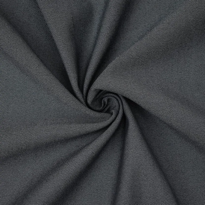 Black-Gray Poly-Wool Dobby Woven Shirting Fabric