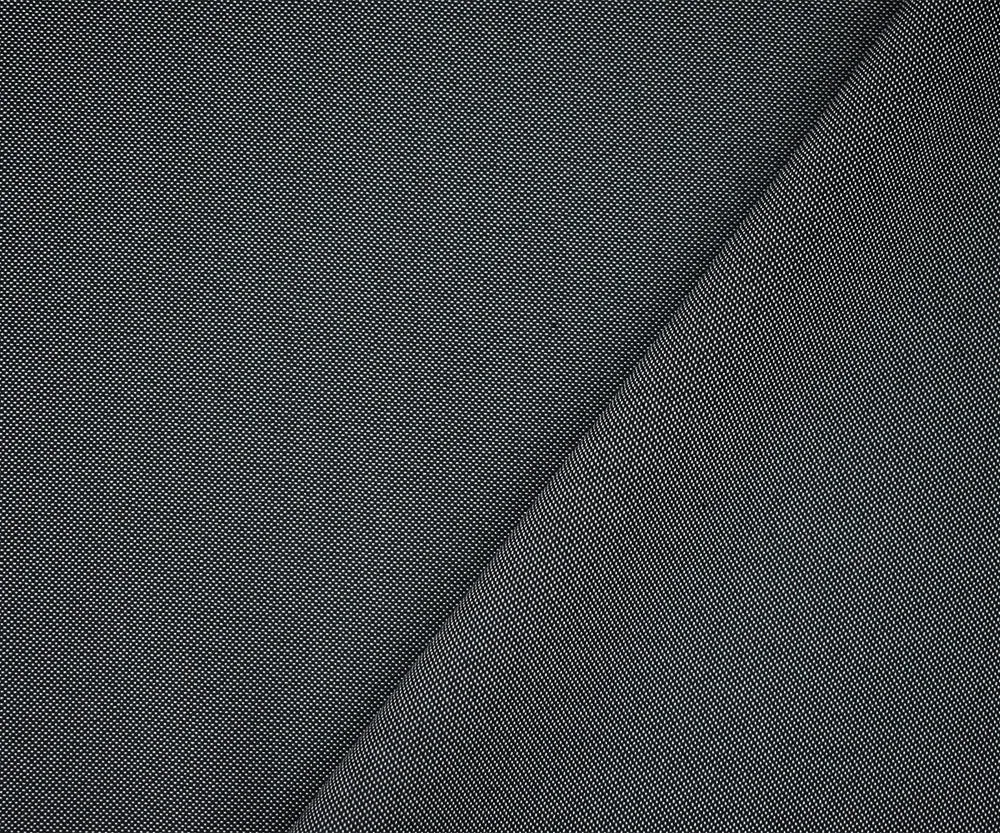 Black-Gray Poly-Wool Dobby Woven Shirting Fabric