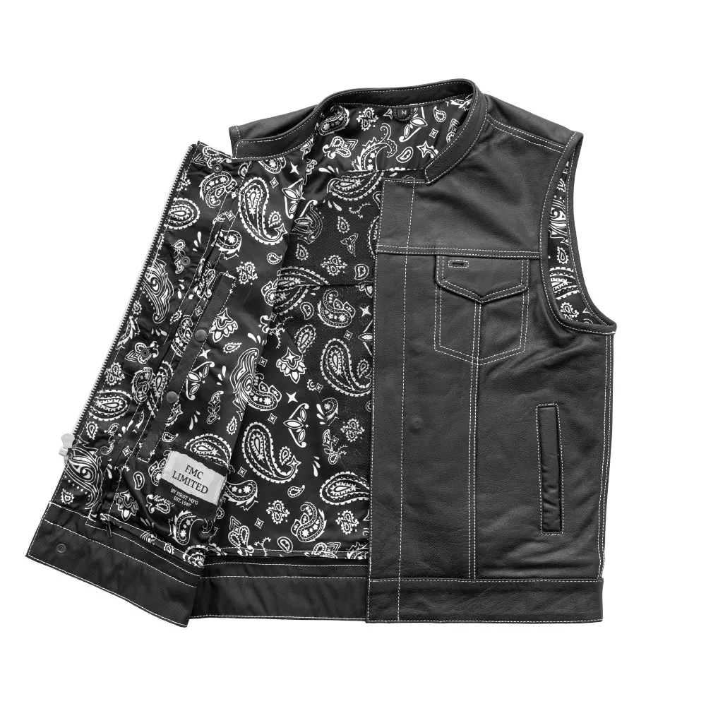 Black/White Leather "The Cut" Vest