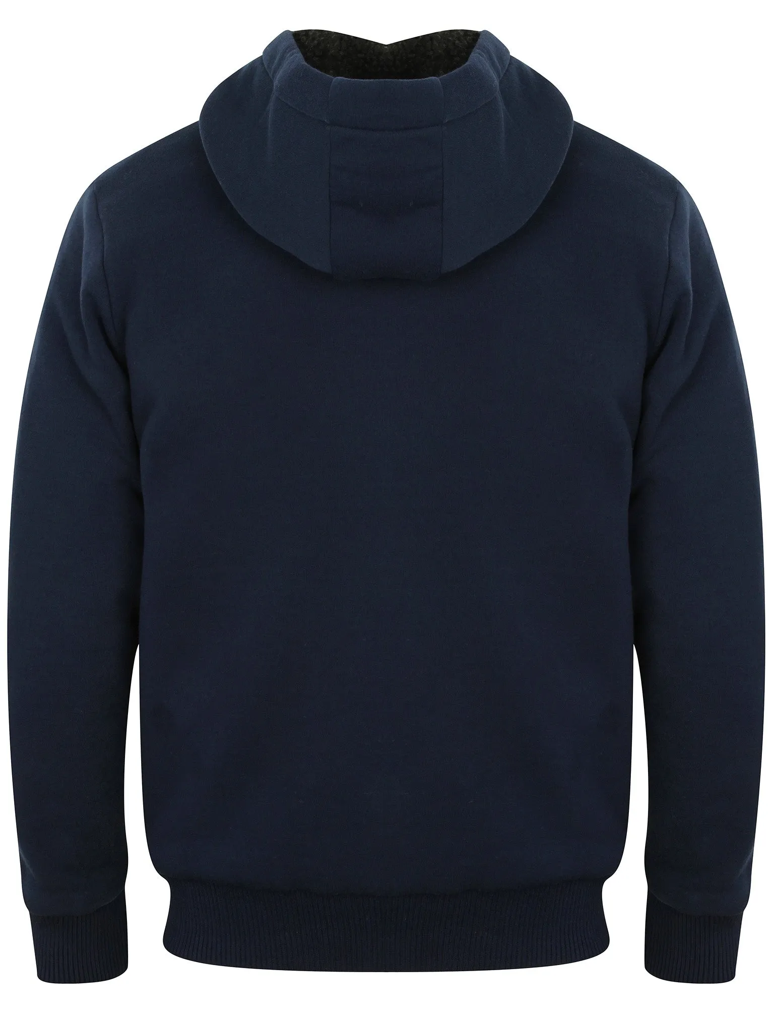 Bolo 2 Zip Through Chunky Hoodie With Borg Lining In Midnight Blue - Dissident