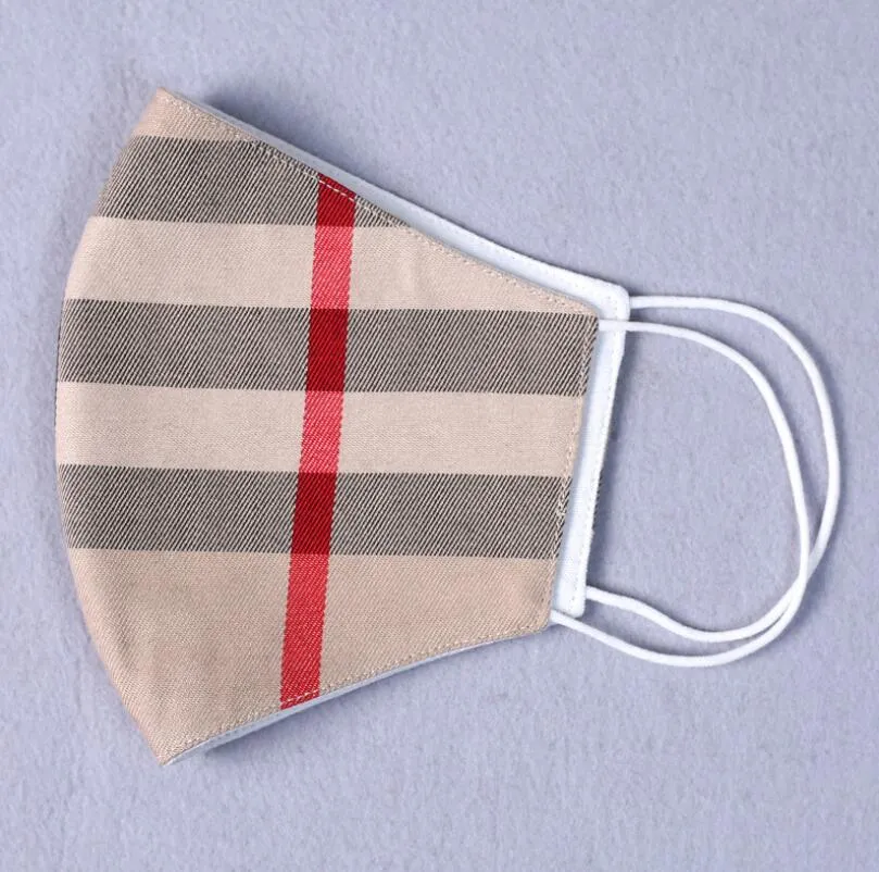 Contoured Cotton Hygienic Mask in Designer Plaid