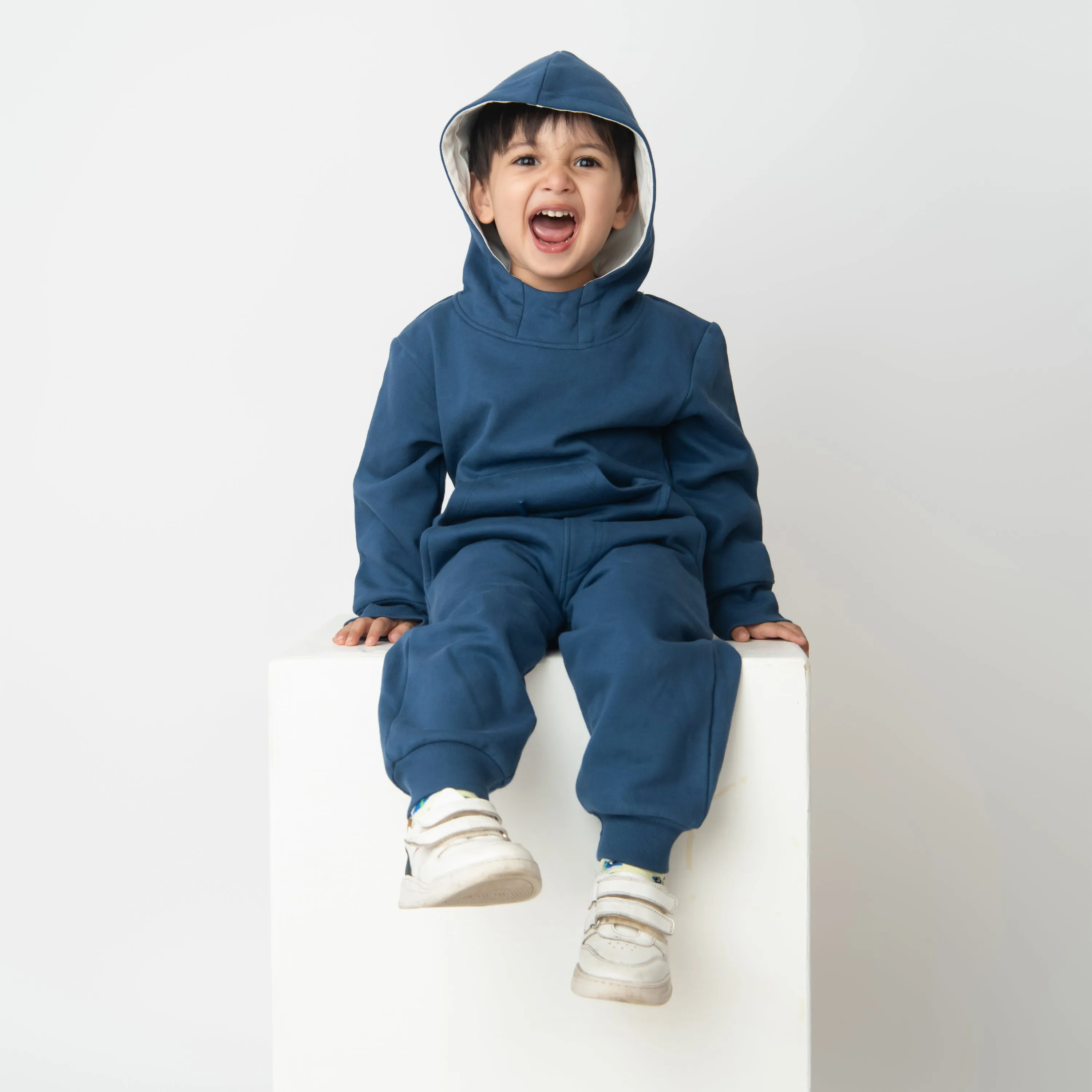 Dark Blue Organic Blue Hoodie & Jogger Set