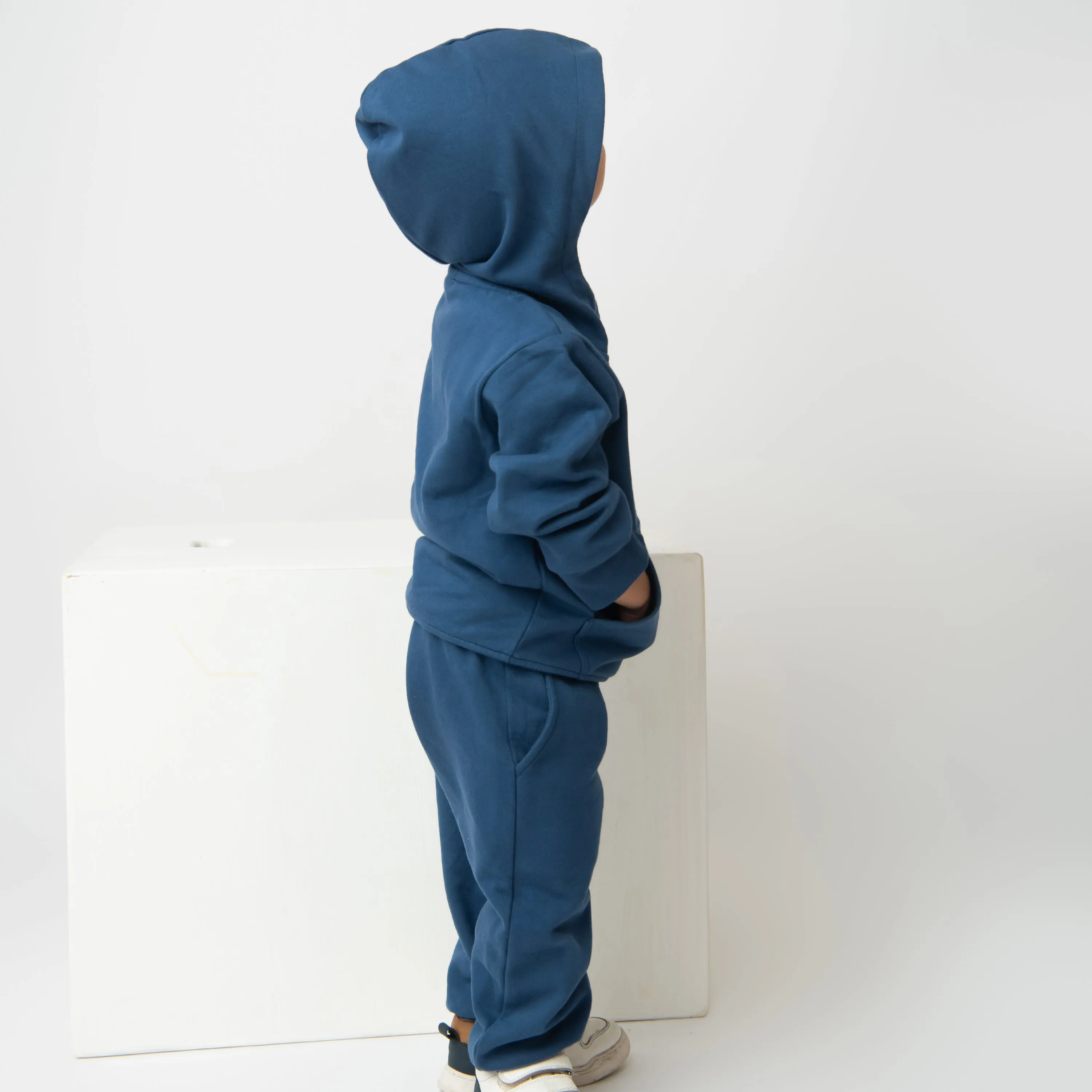 Dark Blue Organic Blue Hoodie & Jogger Set