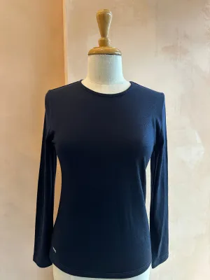 Ebony - MERINO (210) LS Crew Top French Navy