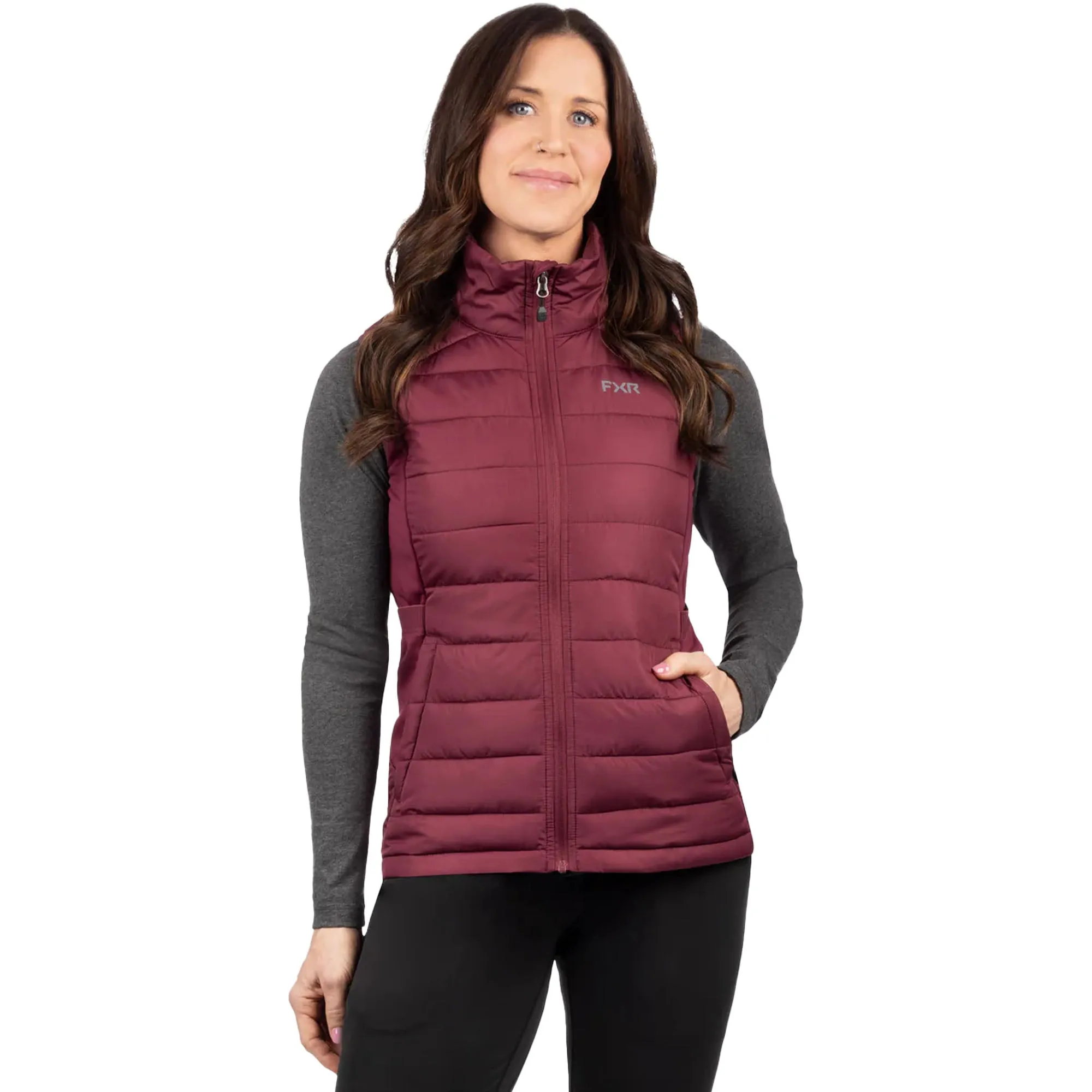 FXR Womens Phoenix Quilted Vest Merlot Purple