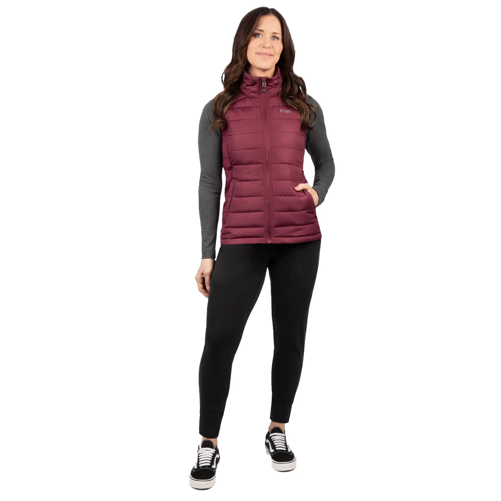 FXR Womens Phoenix Quilted Vest Merlot Purple