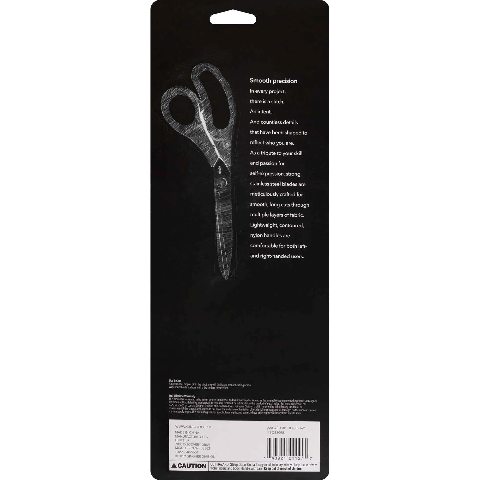 Gingher 220370-1101 - 9 inch Lightweight Bent Trimmer Scissors