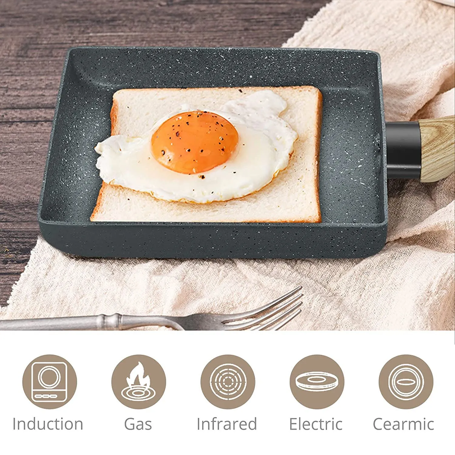 HOMGEN Popular Japanese Omelette Pan