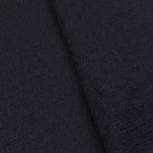 Ink Black Wool Blend Brushed Back Sweater Knit Fabric