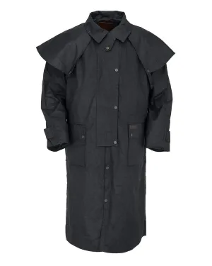 Men's Outback Trading Co 2042-BLK Long Black Low Rider Oilskin Duster Coat