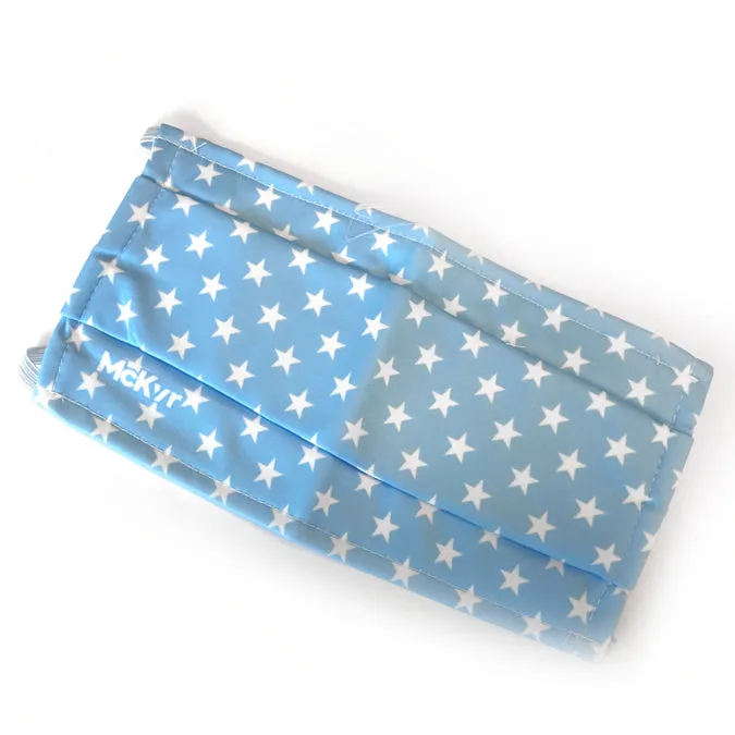 Reusable Face Mask (3 Layers): Sky Blue Stars