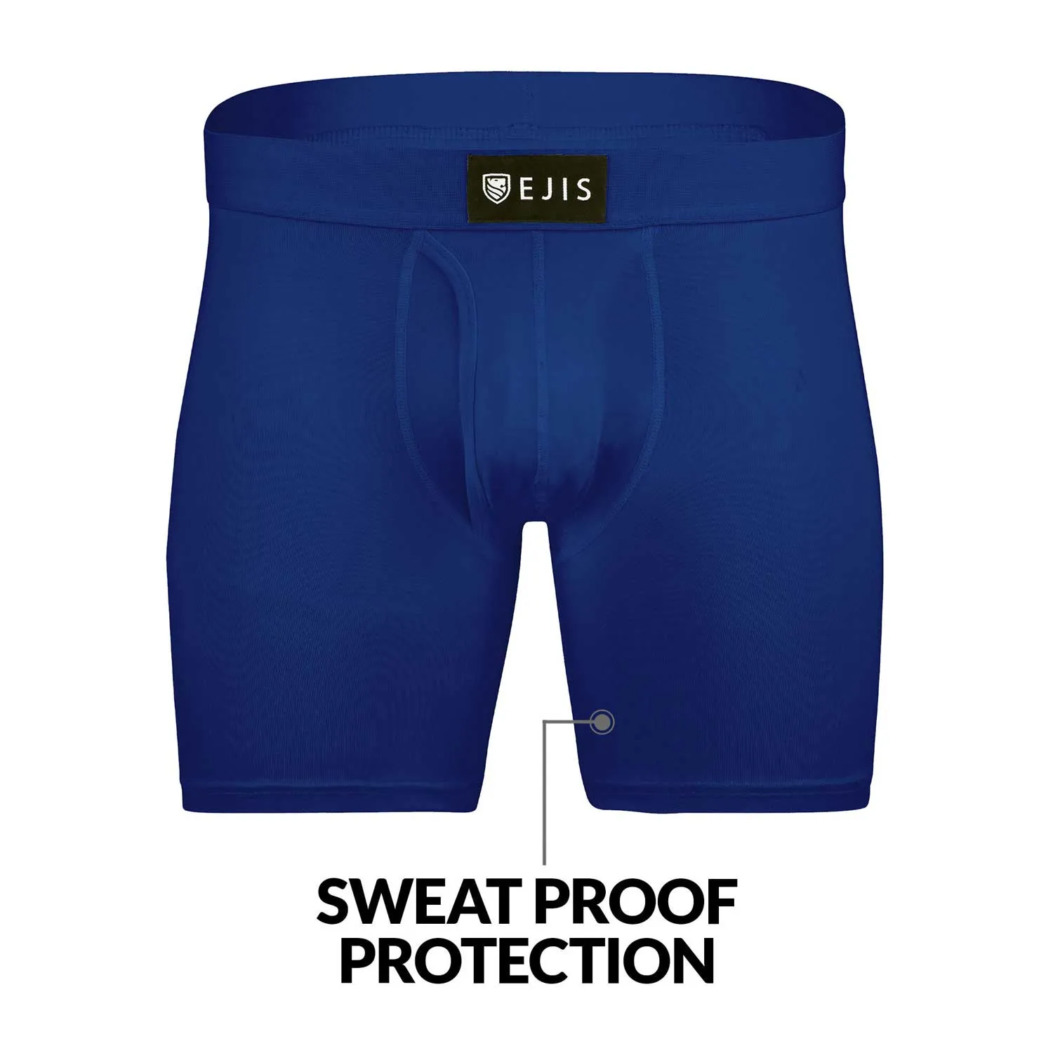 Sweat Proof Men's Boxer Briefs with Fly - Mix 6-Pack (2x Black, Green, Navy)