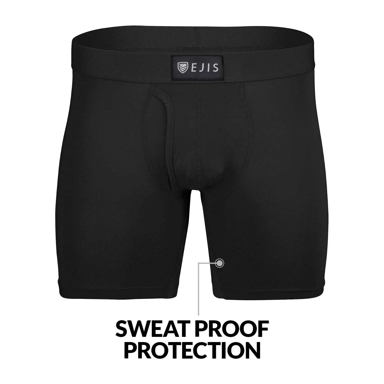 Sweat Proof Men's Boxer Briefs with Fly - Mix 6-Pack (2x Black, Green, Navy)