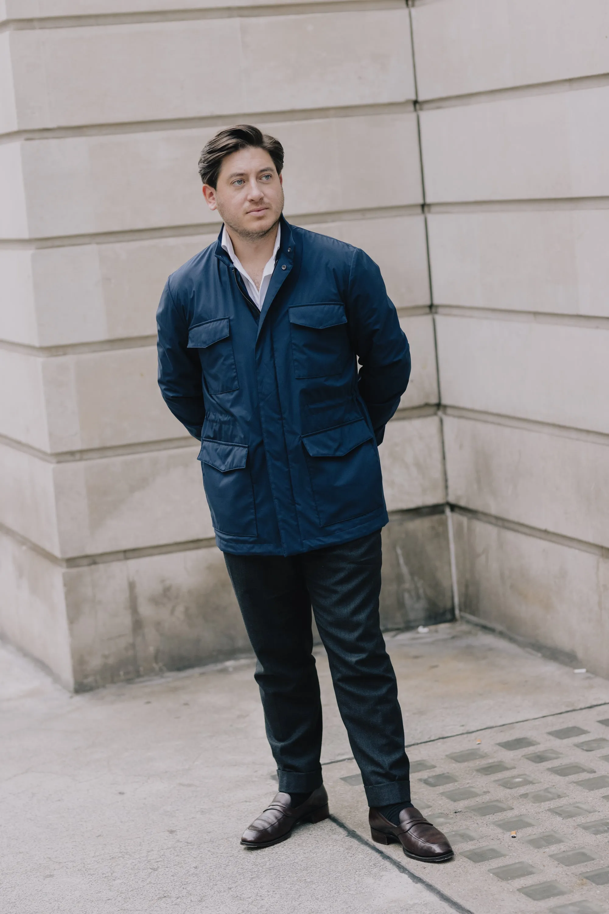 Technical Field Jacket in Navy Blue