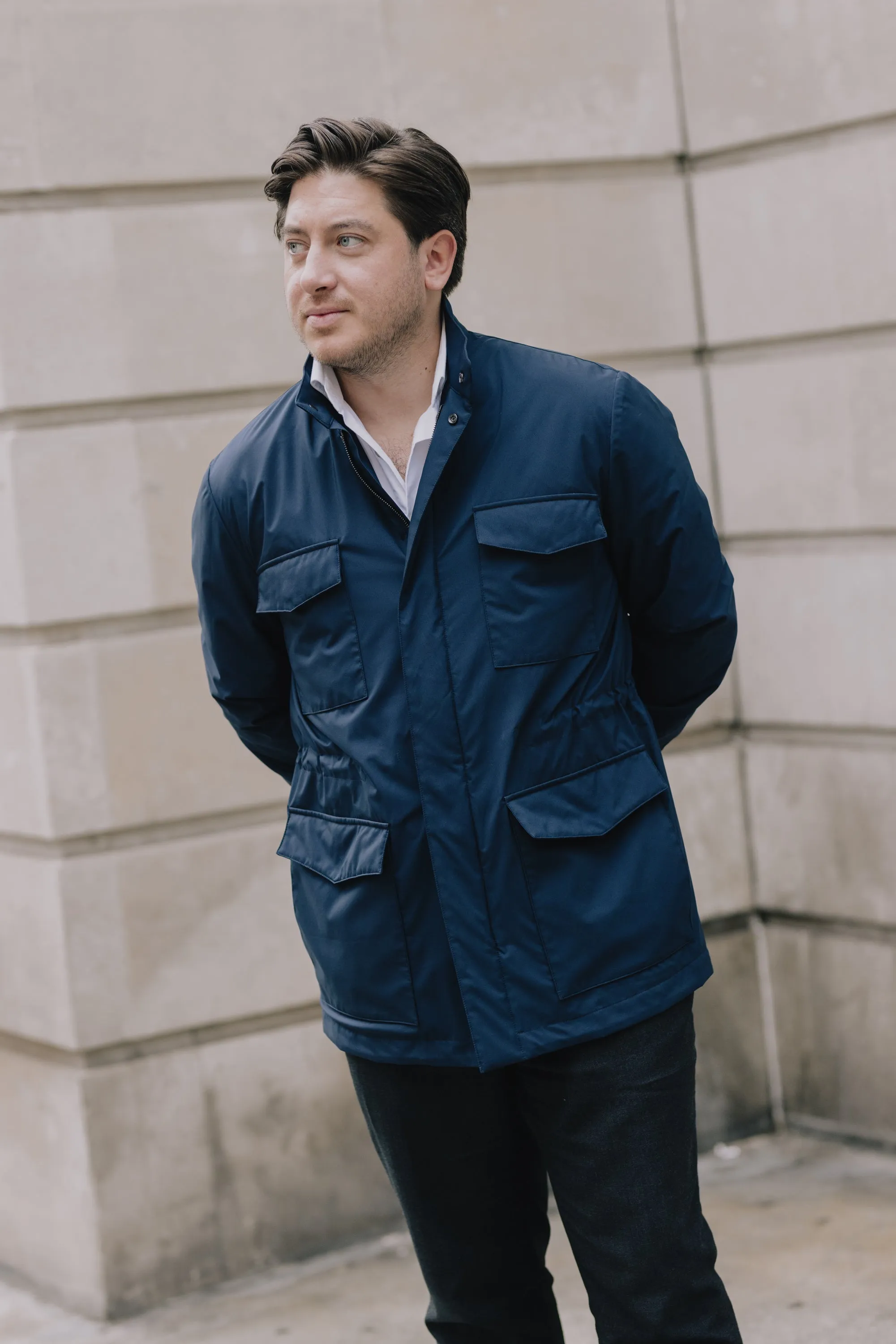 Technical Field Jacket in Navy Blue