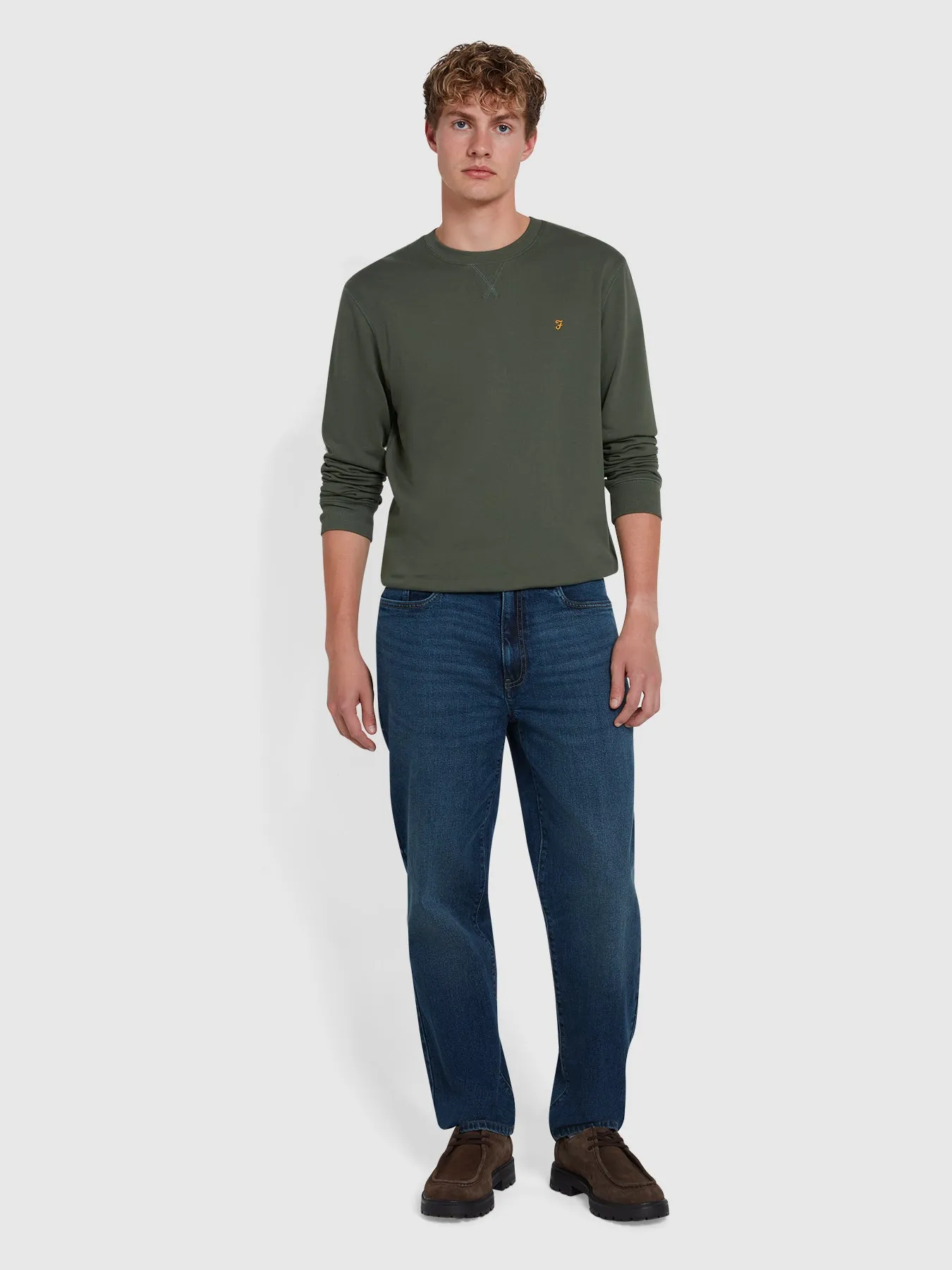 Tim Organic Cotton Crew Neck Sweatshirt In Rosemary