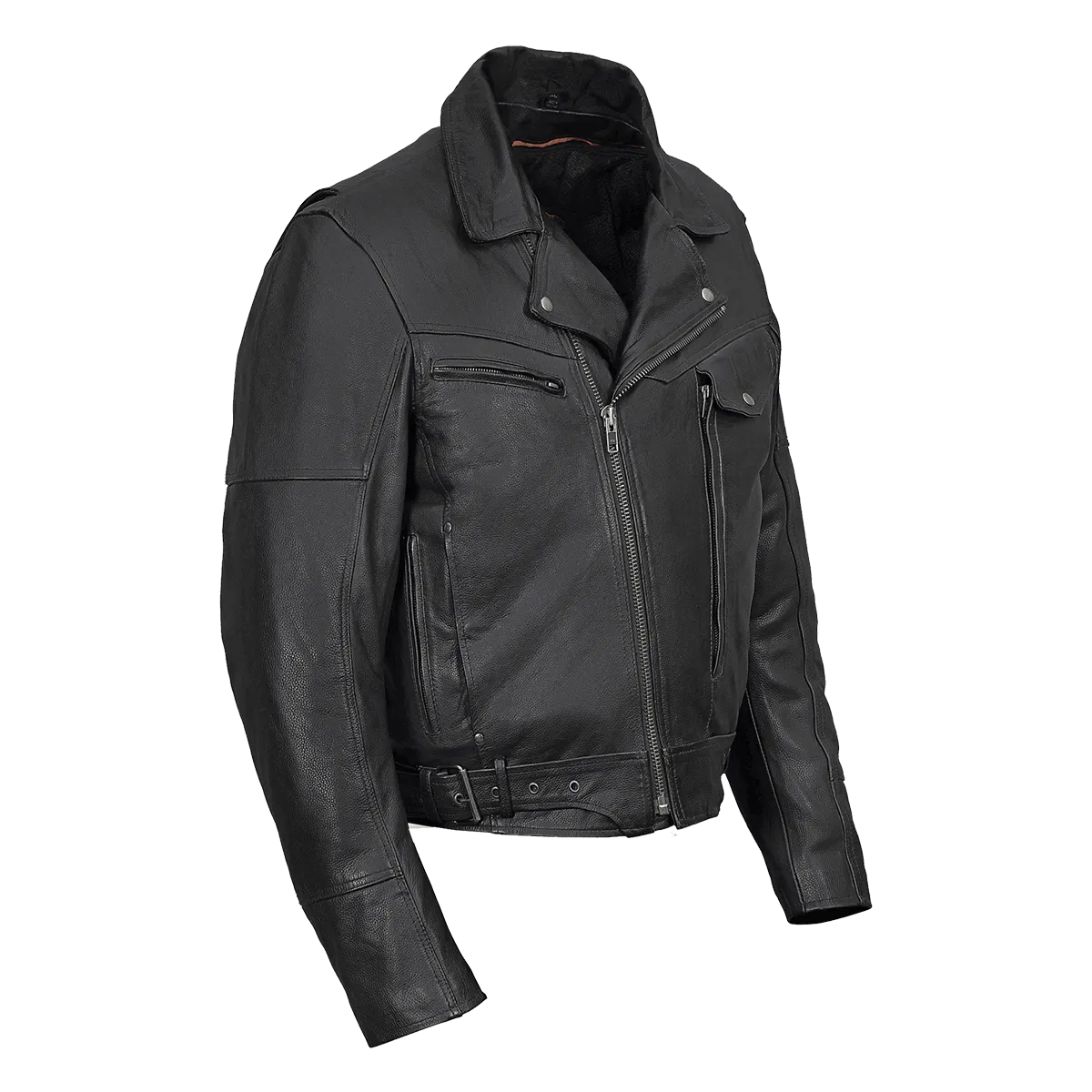 Vance Leather VL509 Men's Pistol Pete Premium Leather Jacket with Lower Padded Back