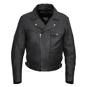 Vance Leather VL509 Men's Pistol Pete Premium Leather Jacket with Lower Padded Back