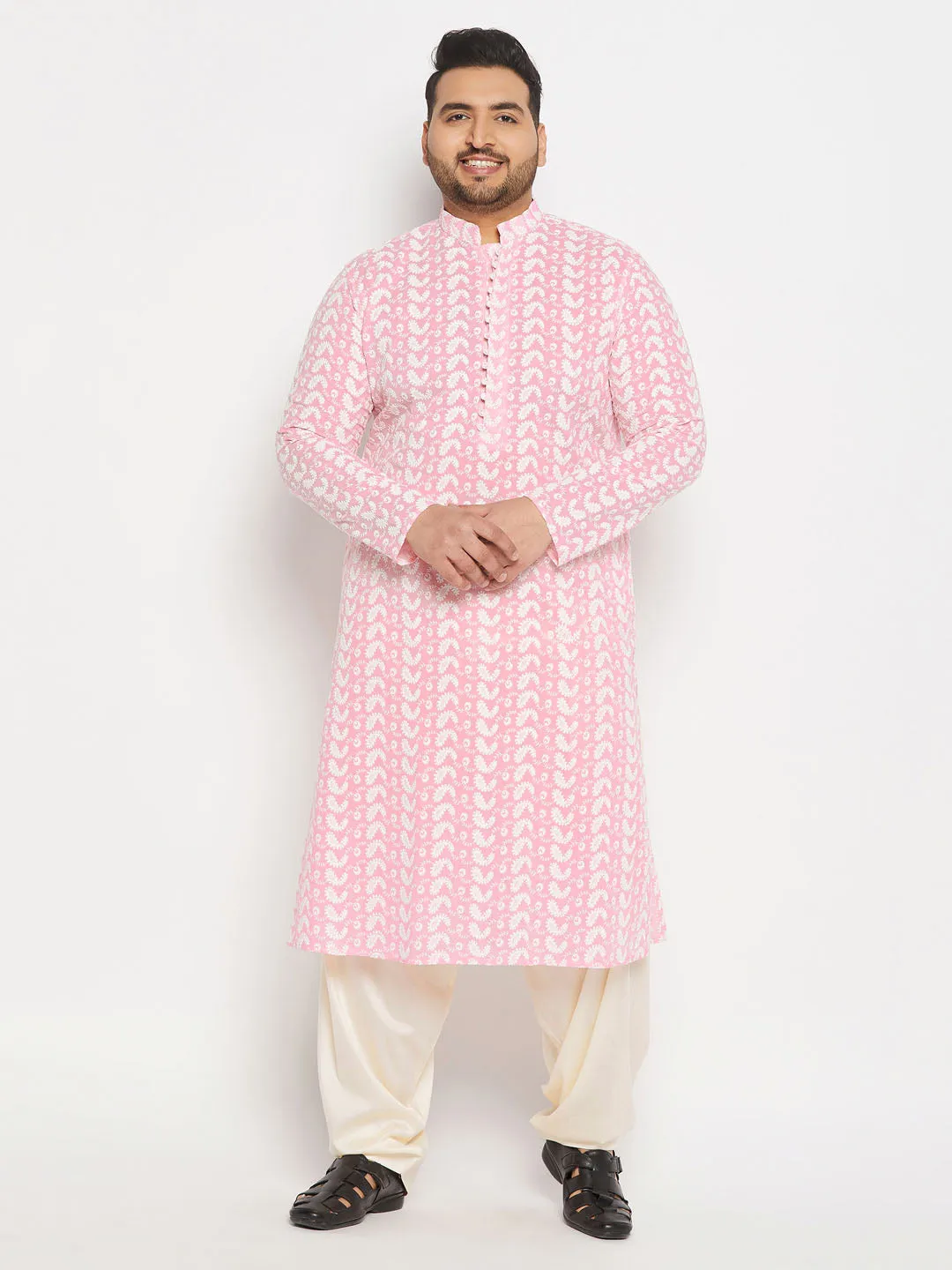 VASTRAMAY Cream Cotton Blend Patiala Pyjama