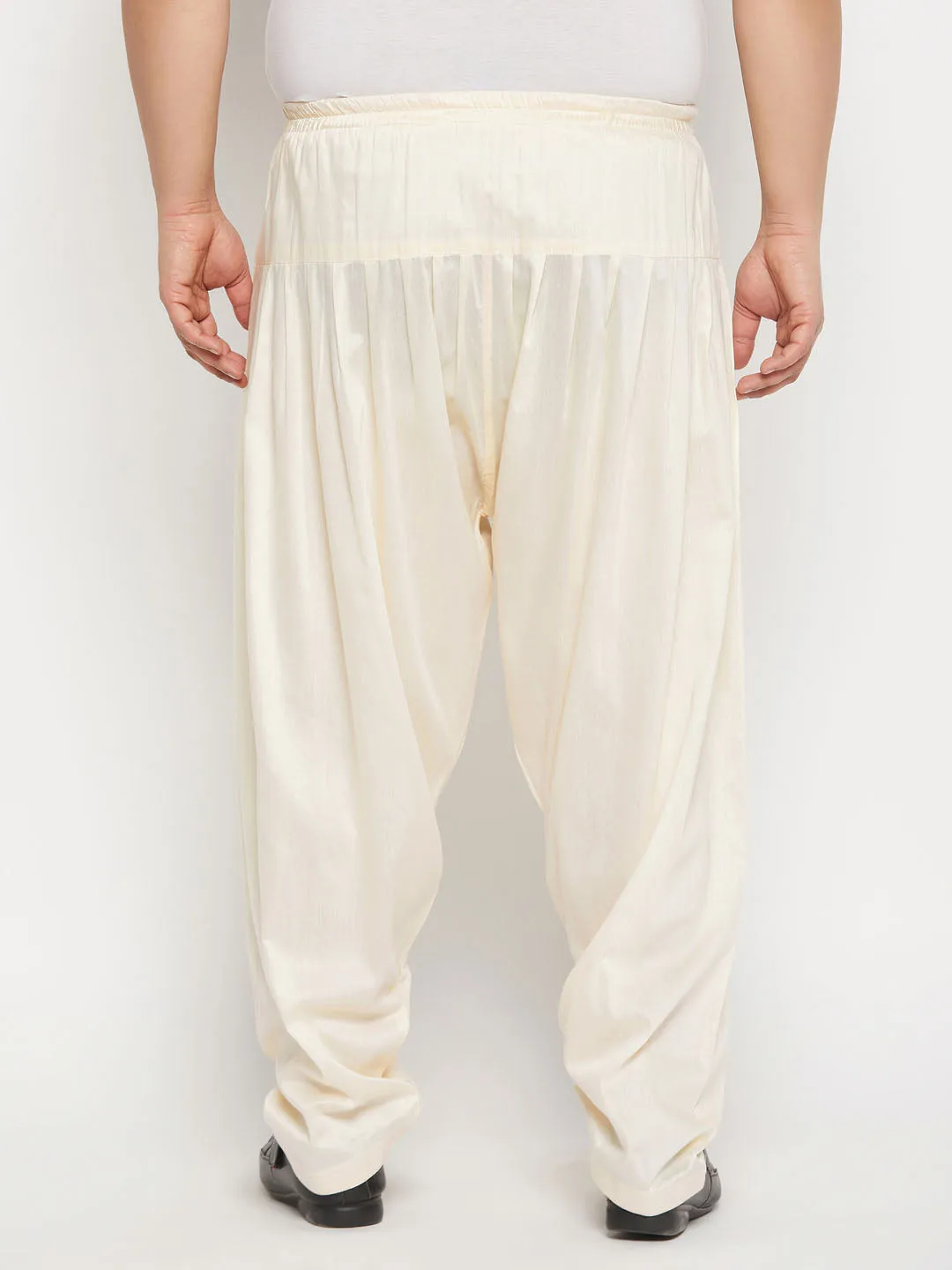 VASTRAMAY Cream Cotton Blend Patiala Pyjama