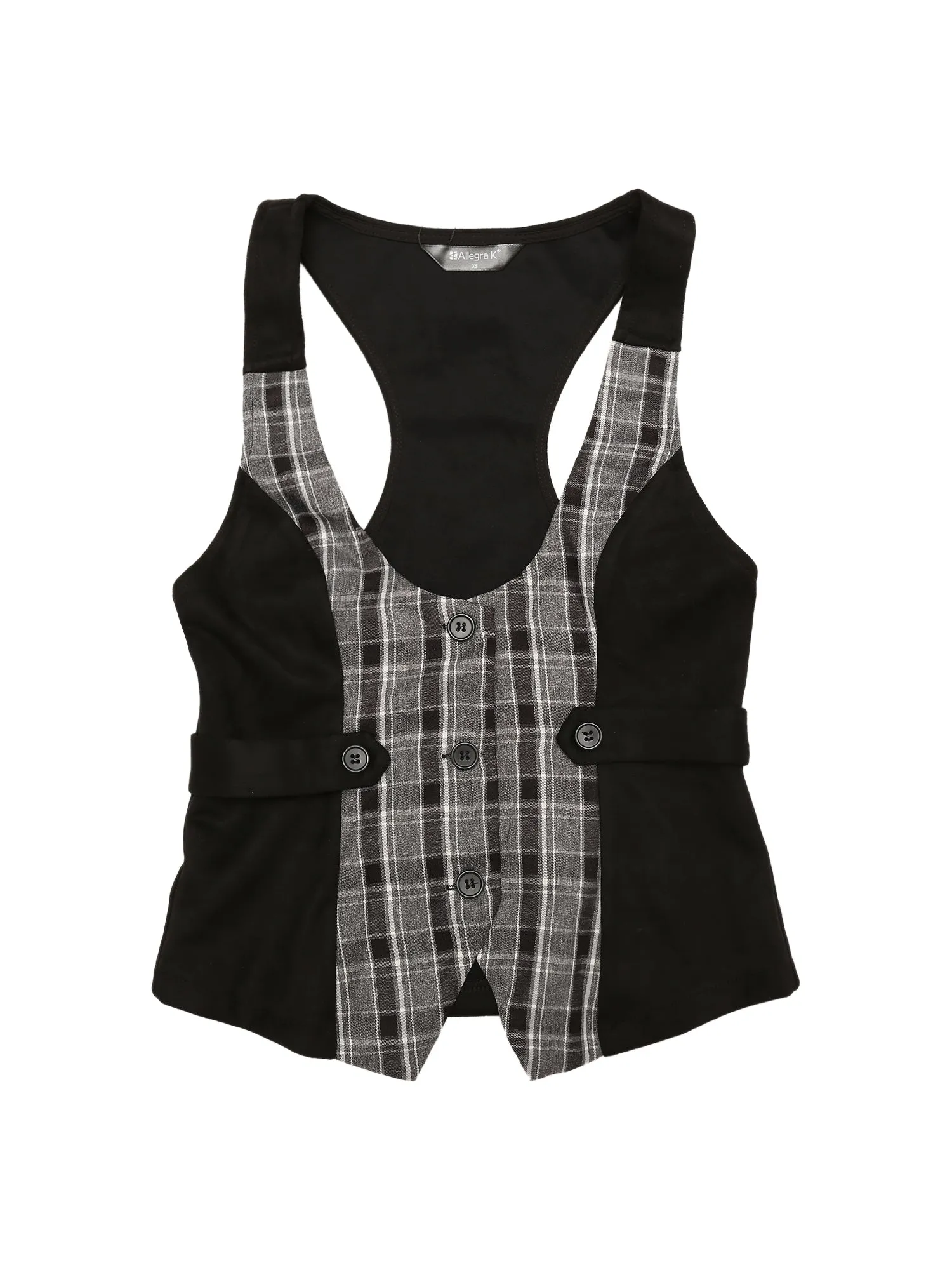 Vintage Waistcoat Vest Plaid Button Down Sleeveless Dressy Vests