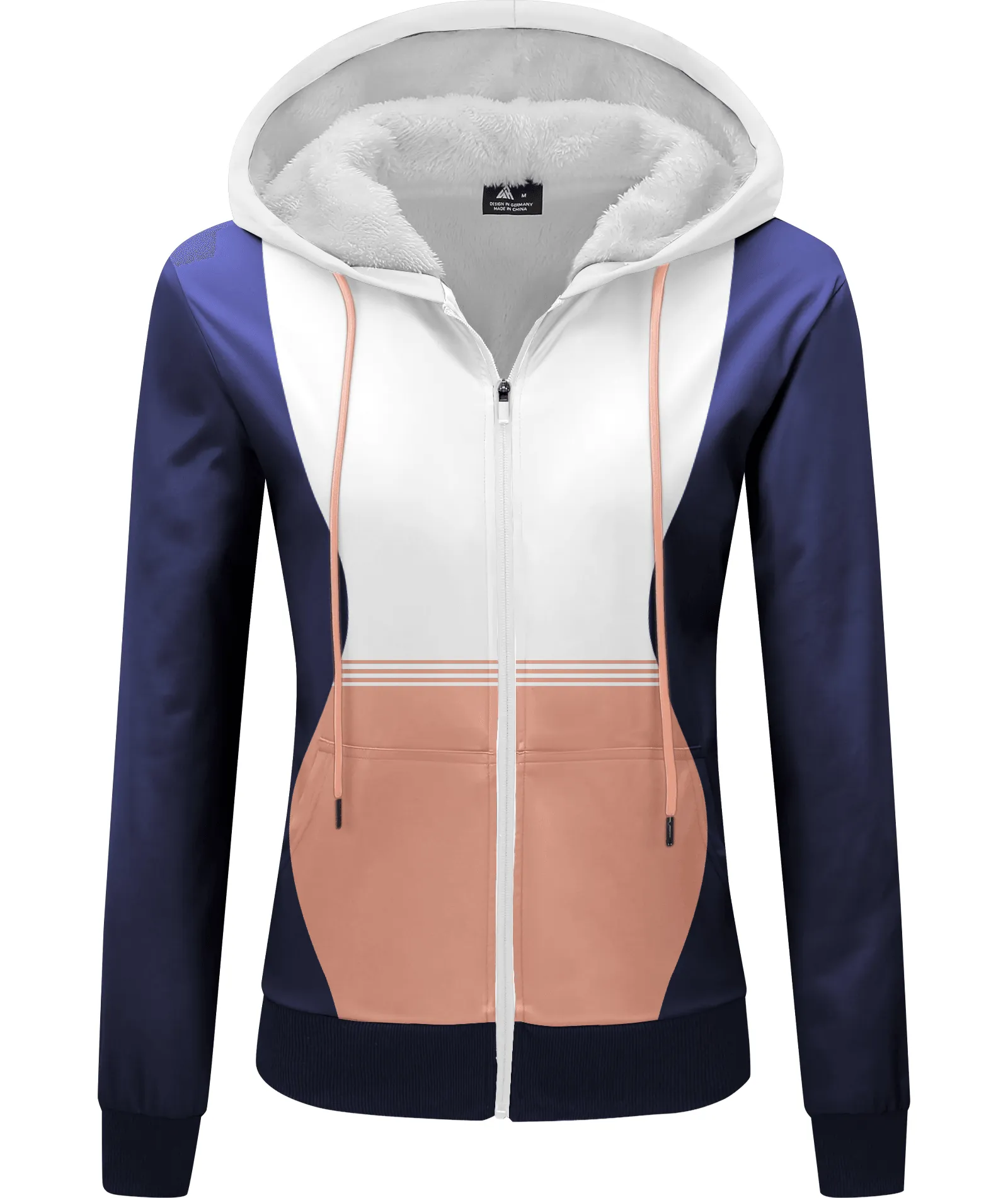 Women's Full Zipper Hooded Hoodie-ZPK006153